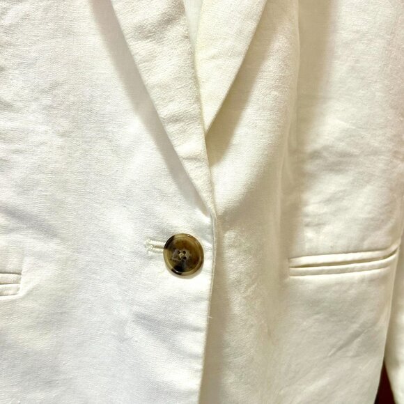 J. Crew white linen one-button blazer Size 6 - Picture 5 of 8